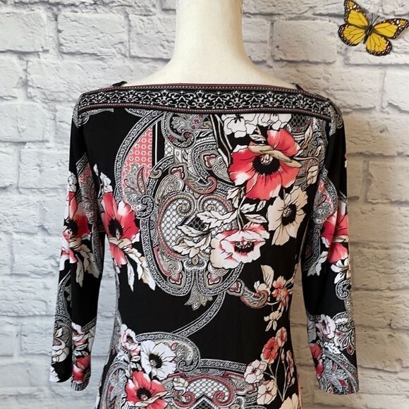 White House Black Market WHBM Floral Knee Length Dress Size Small - Picture 5 of 9